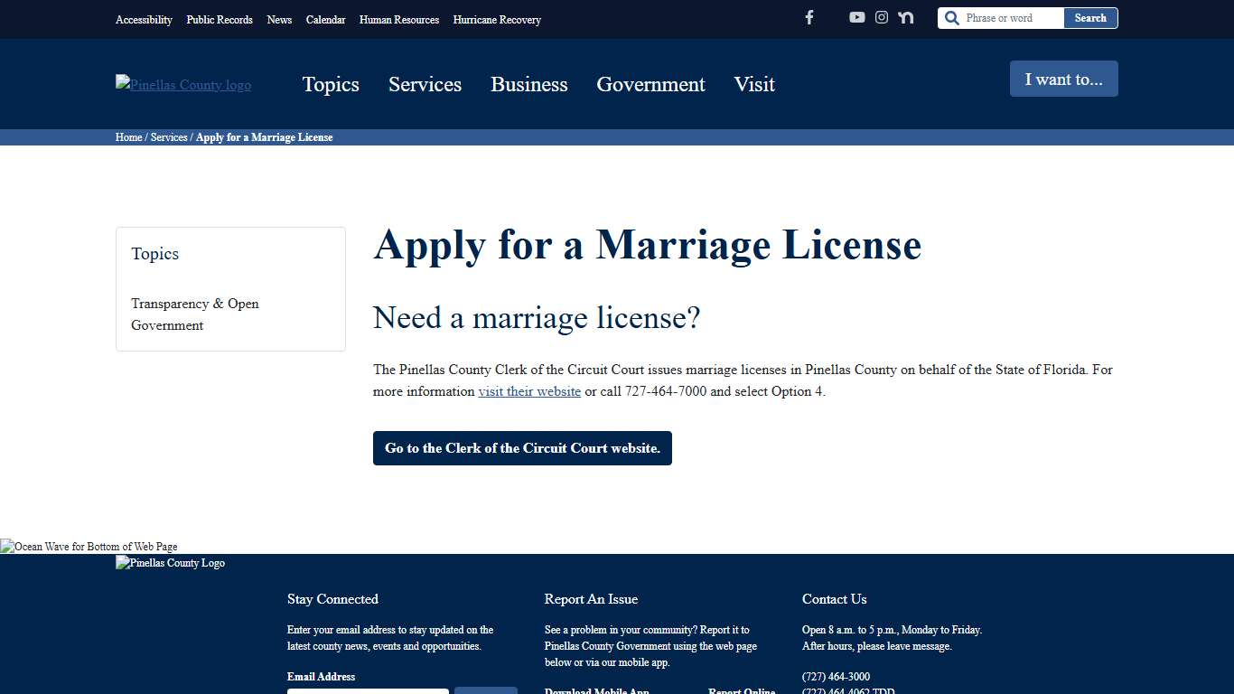 Apply for a Marriage License - Pinellas County